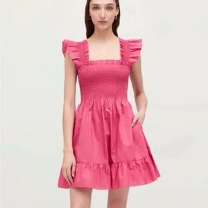 The Elizabeth Nap Dress | Lipstick Pink Cotton S